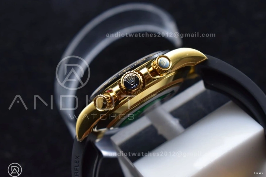 1:1 Daytona Rubber Strap BTF Oysterflex SA4130 on Best Edition Dial 116518 Black YG 0112